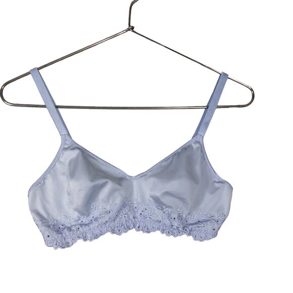 Vintage Olga Bra Size 32 DD Light Blue Lightly Lined Wired - Picture 2 of 13